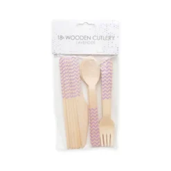 Cubiertos de Madera Lilas 18 ud