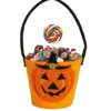 Cubo de Fieltro para Golosinas Calabaza 12 cm