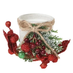 Decoración Navidad Portavela Cristal Blanco
