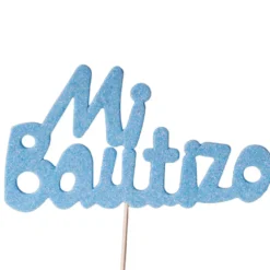 Decoración para Tartas Mi Bautizo Azul