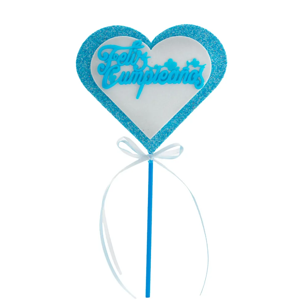 Decoración Corazón Feliz Cumpleaños Celeste