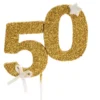 Decoración para tarta 50 años en color dorado