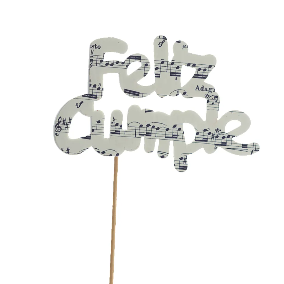 Decoración para tarta Feliz Cumple Música