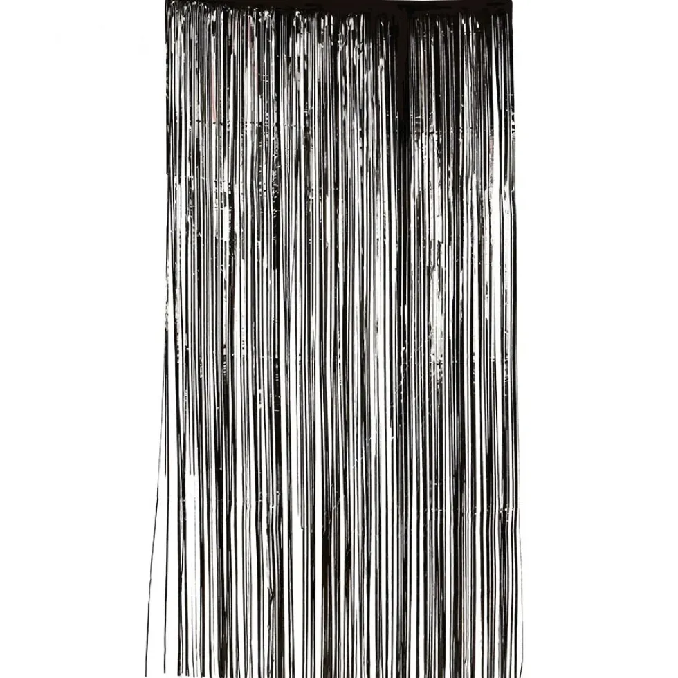 Decoración Puerta Cortina Negra 100x200 cm