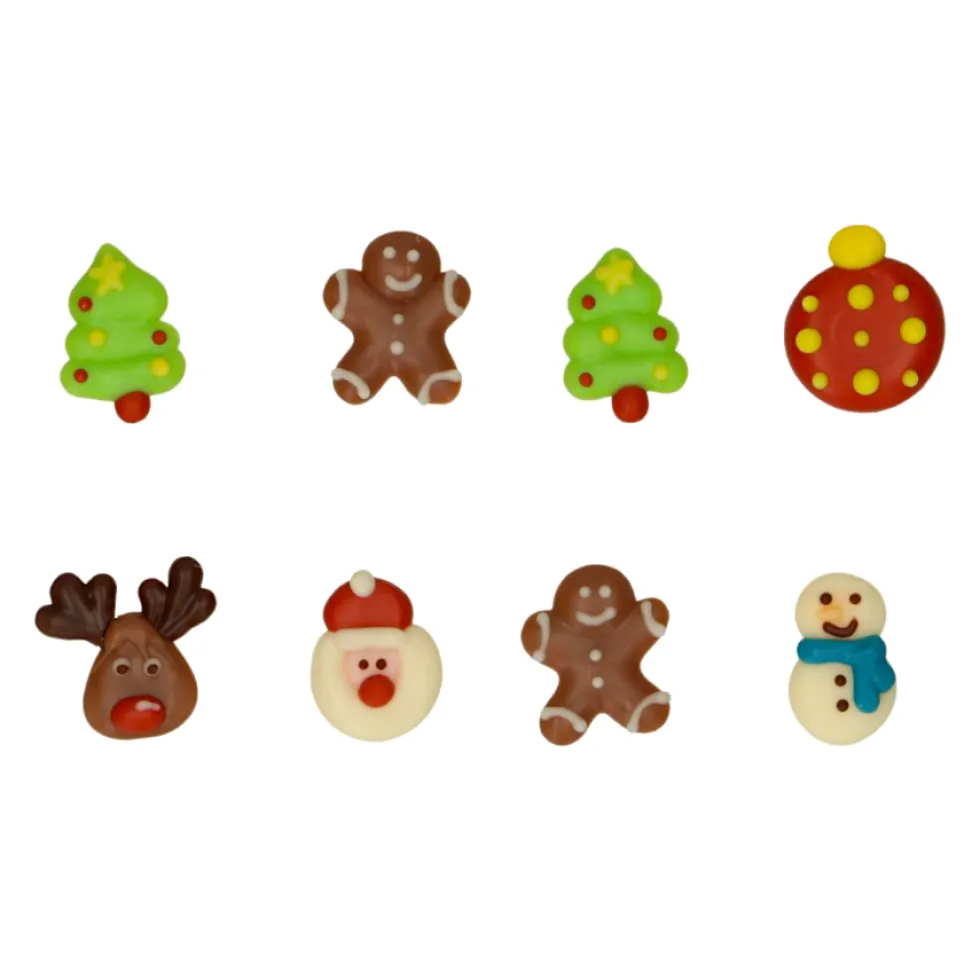 Decoraciones de chocolate navidad 8 ud Funcakes