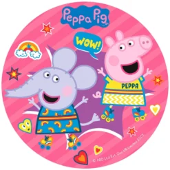 Disco de Azúcar Peppa y Emily Arcoíris