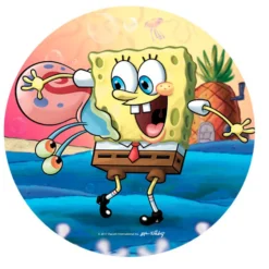 Disco de oblea Bob Esponja contento