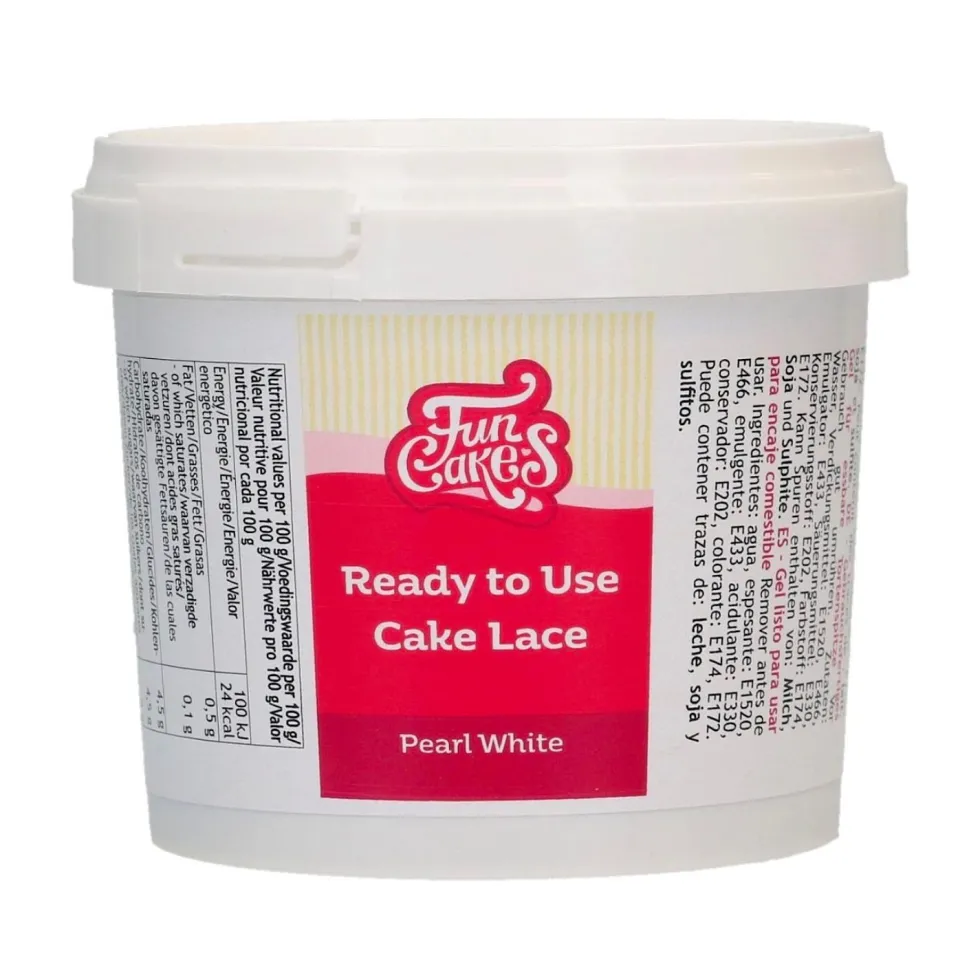 Encaje Comestible Blanco Perlado 200 gr - Funcakes