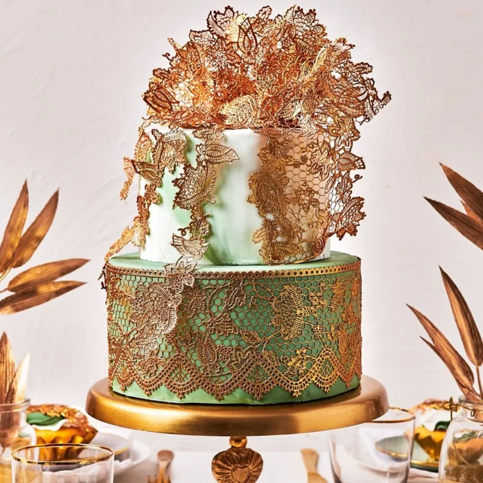 Encaje Comestible Oro Perlado 200 gr - Funcakes