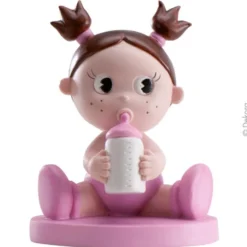 Figura para tarta Niña con Biberón 10cm