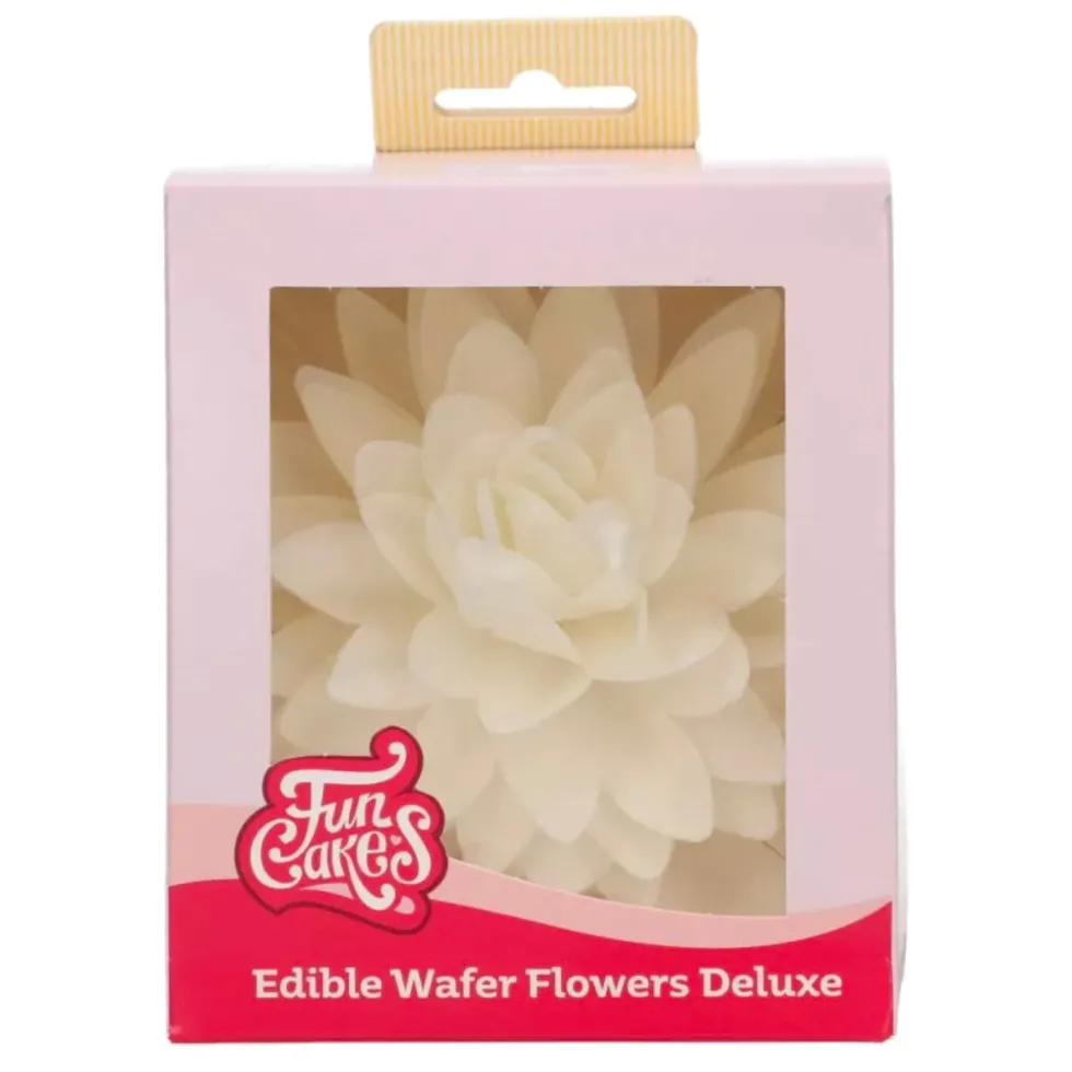 Flor de Papel Comestible Peonía Blanca Grande - Funcakes