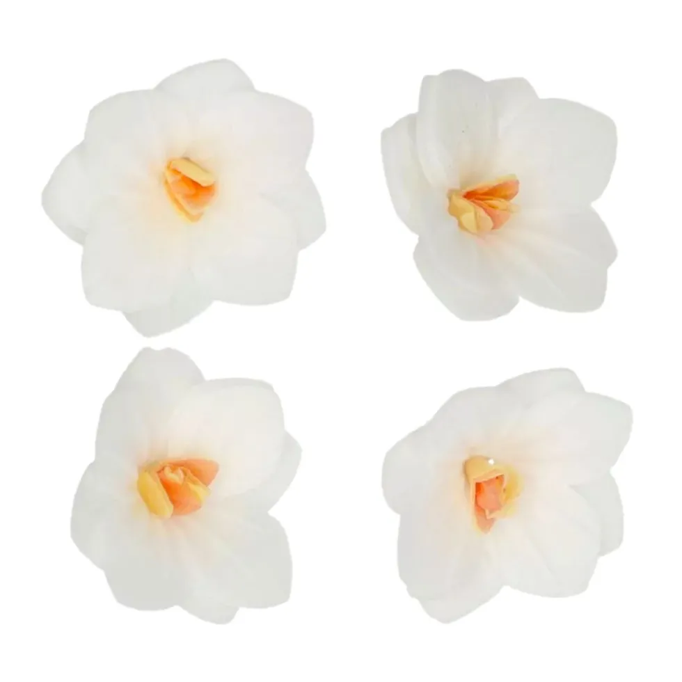 Flores de Papel Comestibles Hortensia Blanca Pequeña 18 ud