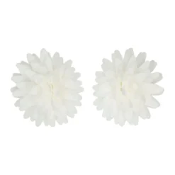 Flores de Papel Comestibles Pompón Margarita Blanca Mediana 12 ud