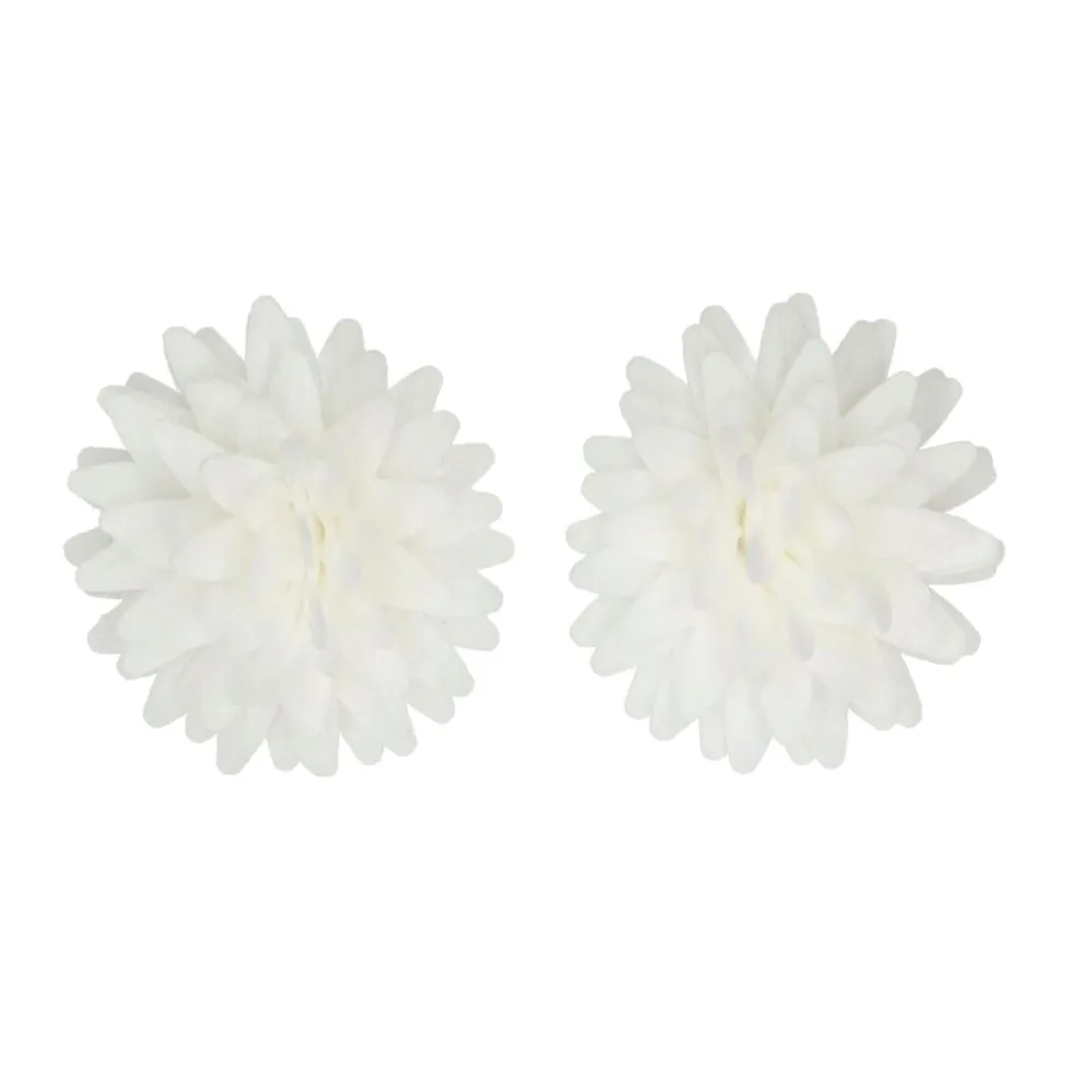 Flores de Papel Comestibles Pompón Margarita Blanca Mediana 12 ud