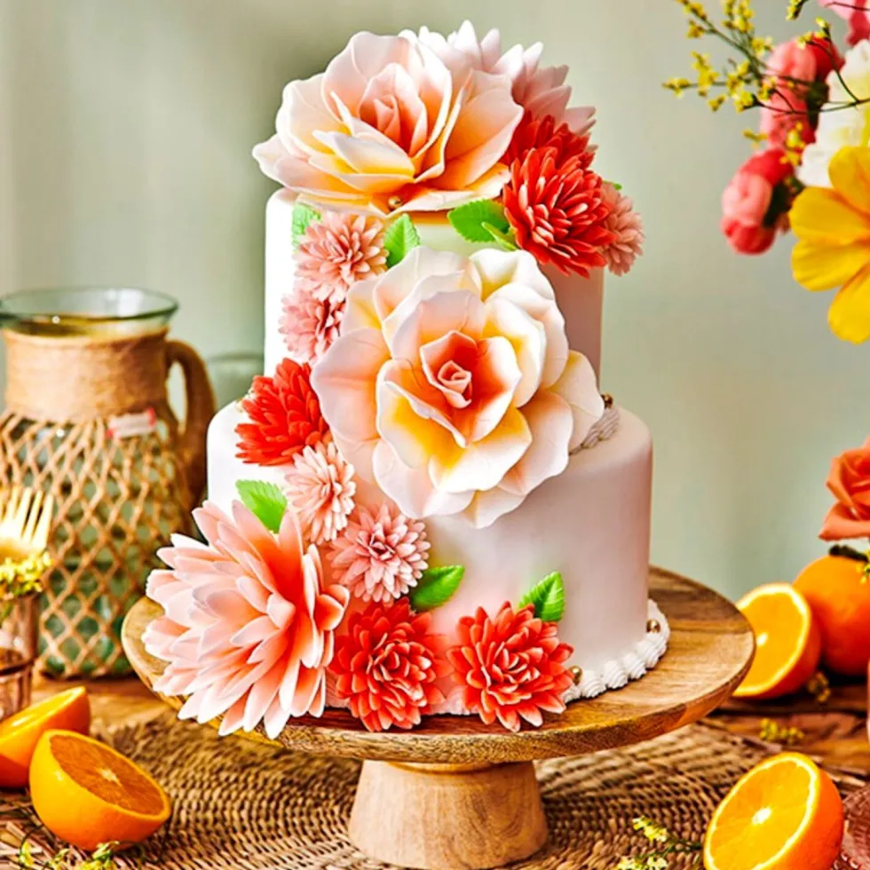 Flores de Papel Comestibles Pompón Margarita Blanca Mediana 12 ud