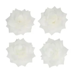 Flores de Papel Comestibles Rosa Rosalia Blanca Mediana 15 ud