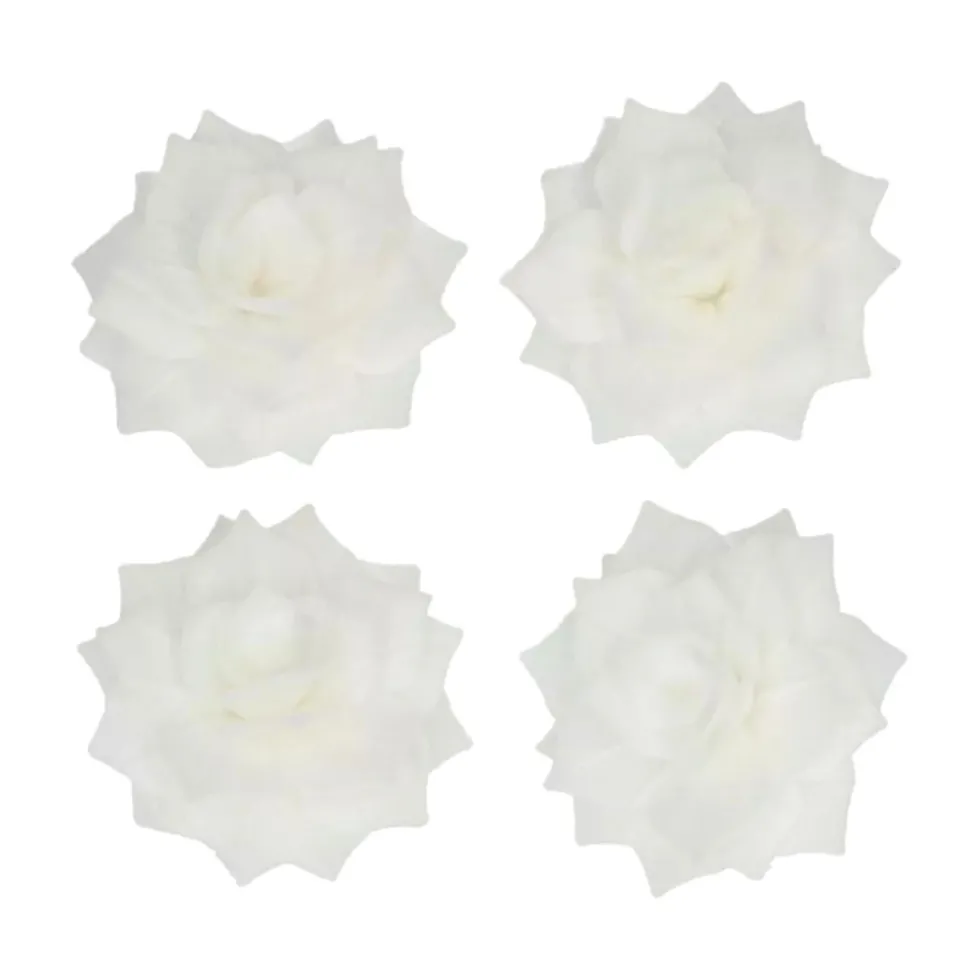 Flores de Papel Comestibles Rosa Rosalia Blanca Mediana 15 ud