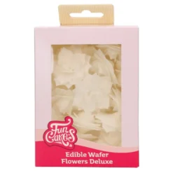Flores de Papel Comestibles Rosa Rosalia Blanca Mediana 15 ud