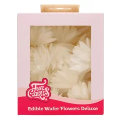 Flores de Papel Comestibles Áster Blanca Mediana 14 ud - Funcakes