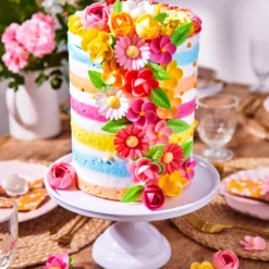 Flores de Papel de Oblea Tulipanes y Hojas 12 ud - Funcakes