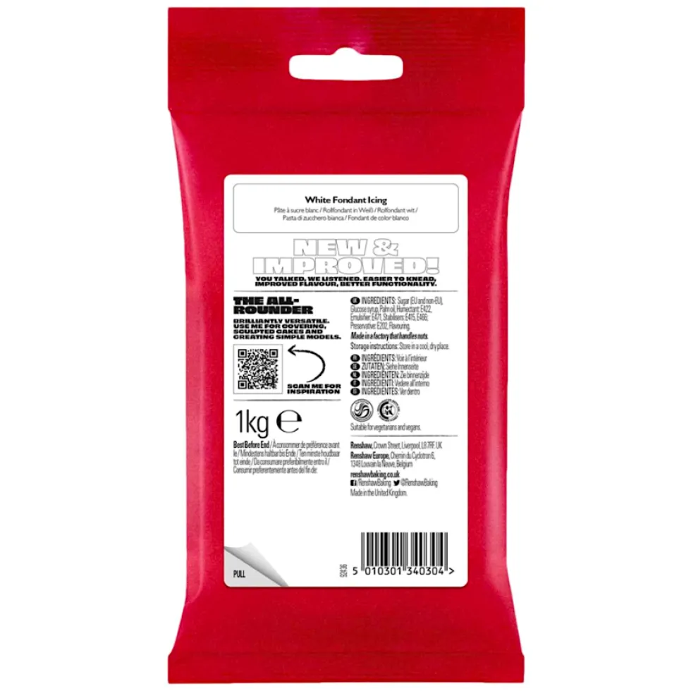 Fondant Blanco Sin E-171 - 1 Kg - Renshaw