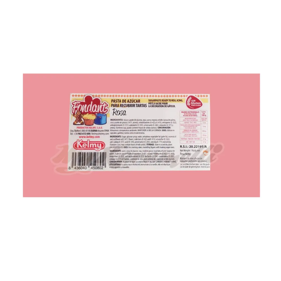 Fondant Rosa 1 Kg - Kelmy