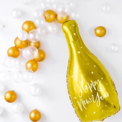 Globo Foil Botella Happy New Year Dorado 82 cm