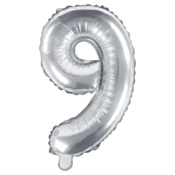 Globo Foil Número 9 Plateado 35 cm