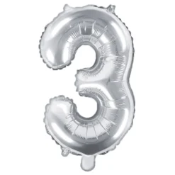 Globo Foil Número 3 Plateado 35 cm