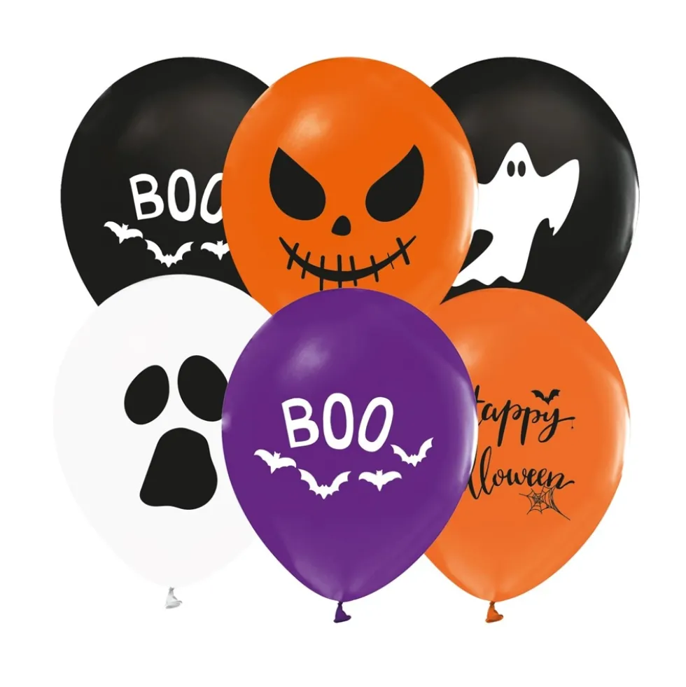 Globo Halloween Calabazas y Fantasmas 8 unidades
