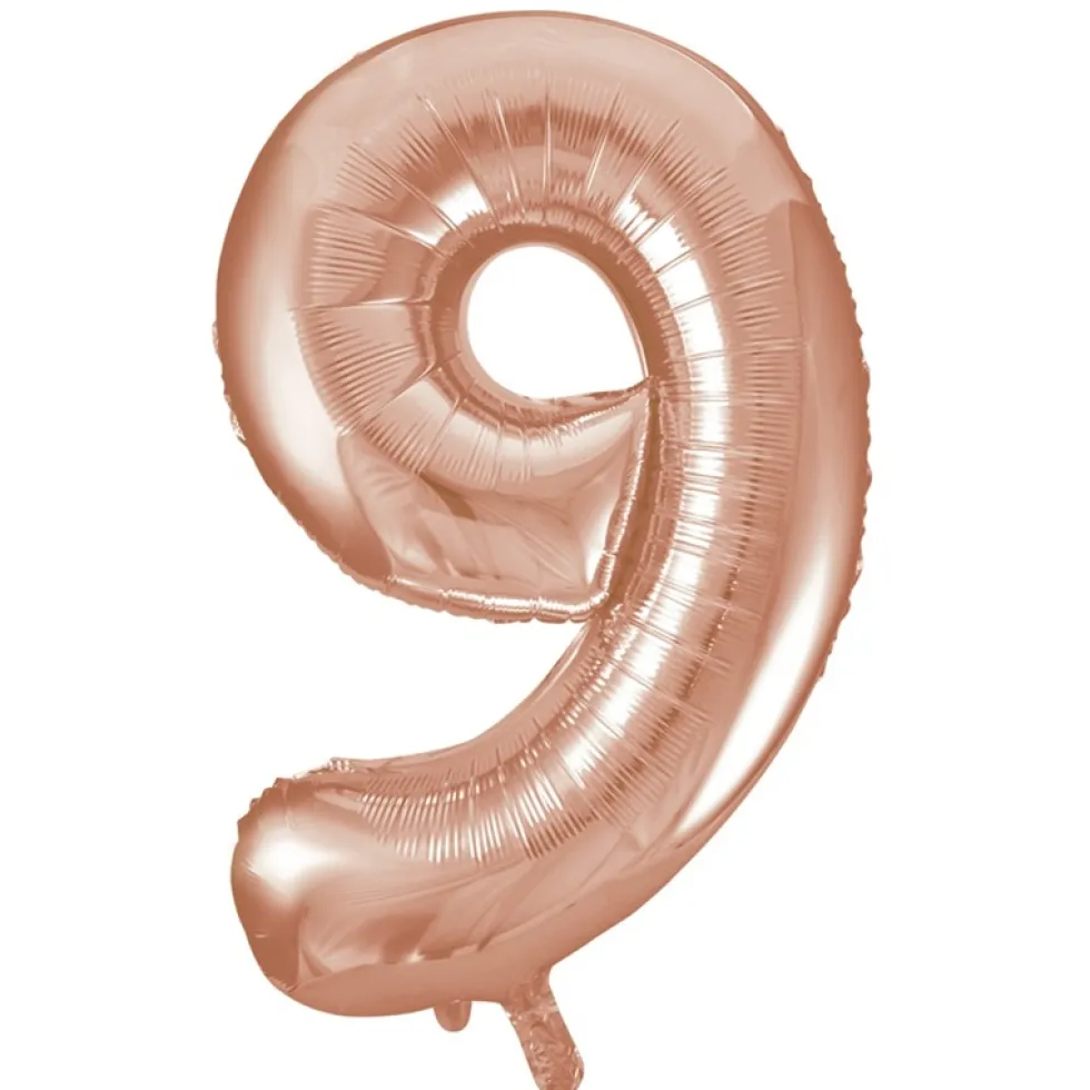 Globo Nº 9 Oro Rosado 86 cm