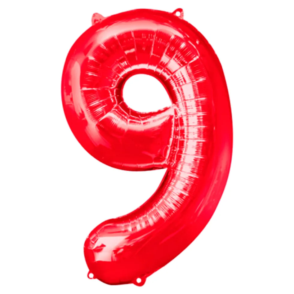 Globo Nº 9 Rojo 86 cm
