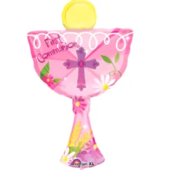Globo Cáliz Comunión Rosa 78 cm