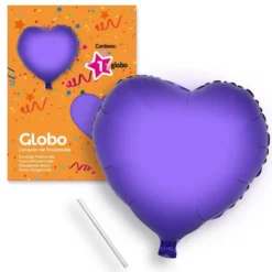 Globo corazón lila 44 cm