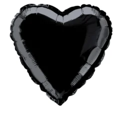 Globo de foil Corazón Negro 45 cm