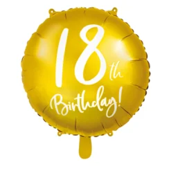 Globo de Foil 18 Cumpleaños Oro 45 cm
