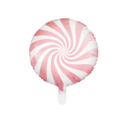 Globo de Foil Redondo Rosa y Blanco 45 cm.