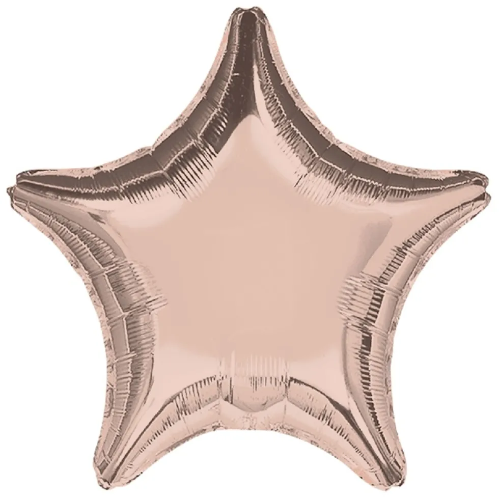 Globo Estrella Rosa Dorado 48 cm