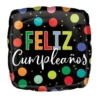 Globo Feliz Cumpleaños Cuadrado con Lunares 45 cm