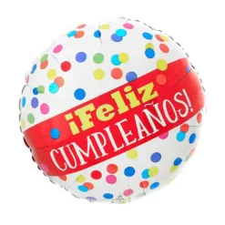 Globo Feliz Cumpleaños Lunares Multicolor 45 cm