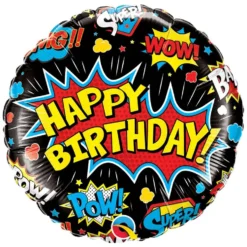 Globo Foil Happy Birthday Superhero 46 cm