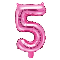 Globo Foil Número 5 Rosa Intenso 35 cm
