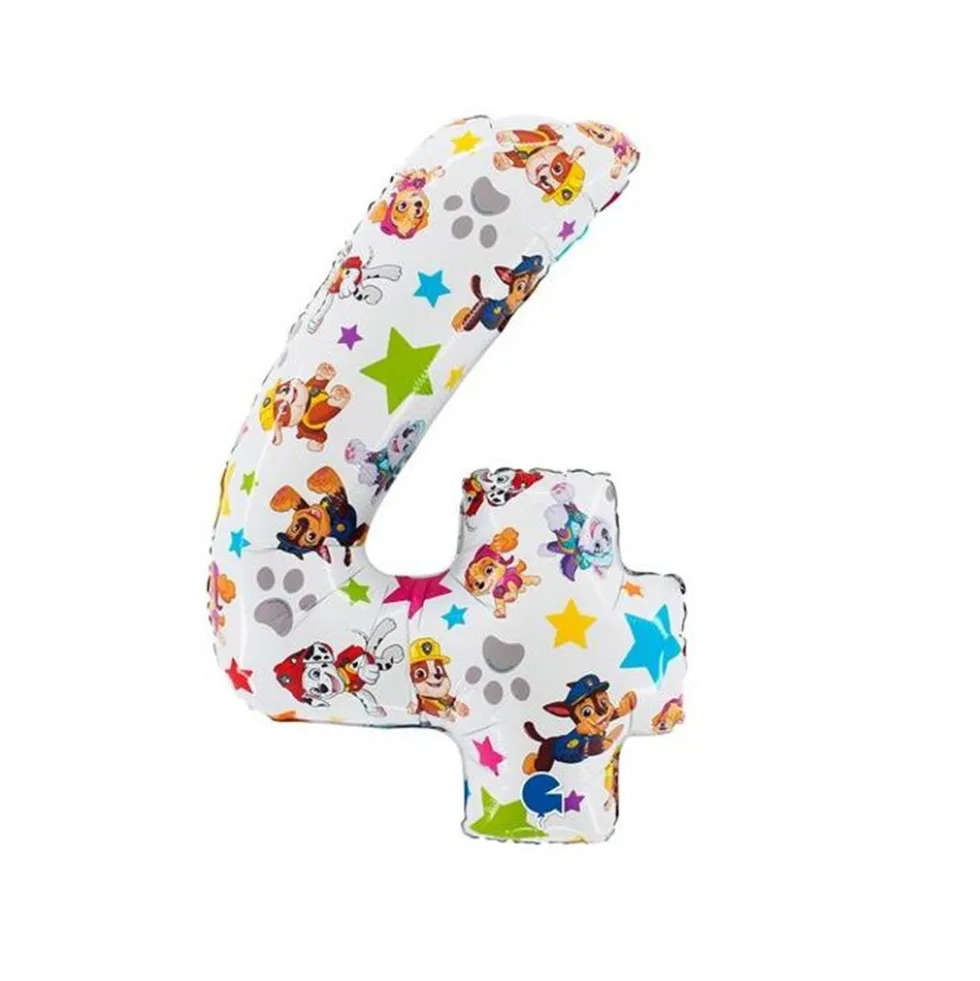 Globo Foil Nº 4 Patrulla Canina 66 cm