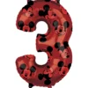 Globo Foil Nº 3 Rojo Mickey 66 cm