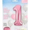 Globo Foil Nº1 Rosa Claro 86 cm