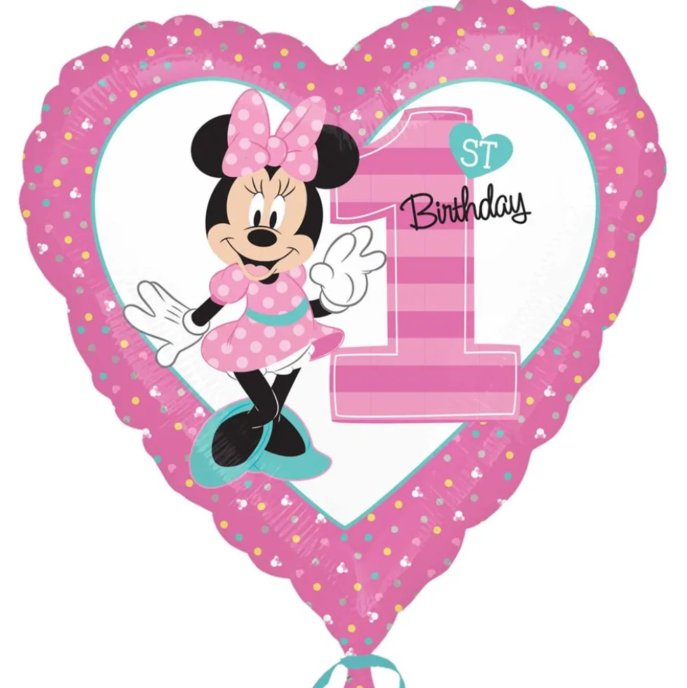 Globo Minnie Mouse 1 Año Corazón