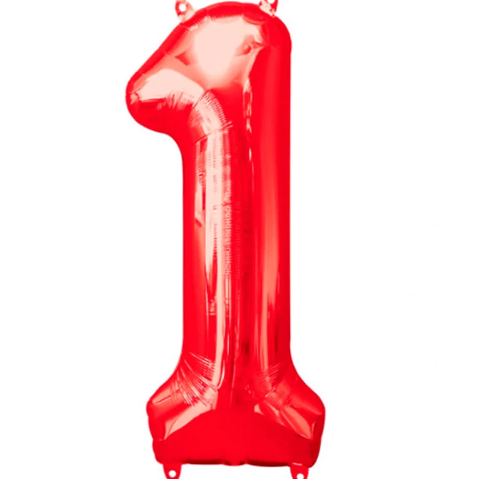 Globo Nº 1 Rojo 86 cm