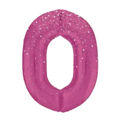 Globo Nº0 Rosa Holográfico 86cm
