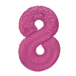 Globo Nº8 Rosa Holográfico 86cm