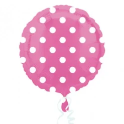 Globo Rosa con Lunares blancos 45cm